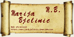 Marija Bjelinić vizit kartica